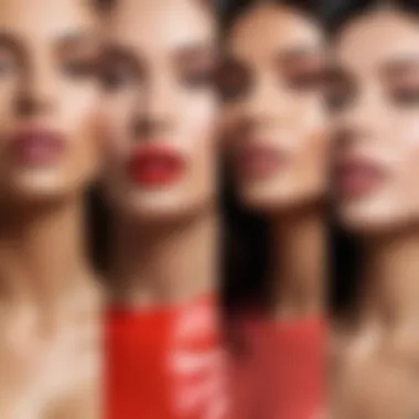 Various gloss types displayed together