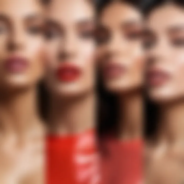 Various gloss types displayed together