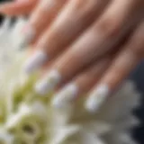 Elegant white floral nail art design