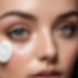 Gentle cleansing of eye makeup with cotton pad