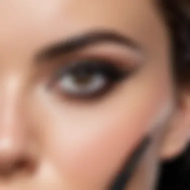 Close-up of a perfectly applied eyeliner showcasing the precision of the technique.