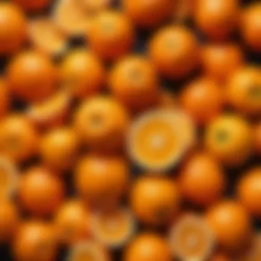 An artistic arrangement of fresh oranges symbolizing the potency of Vitamin C.