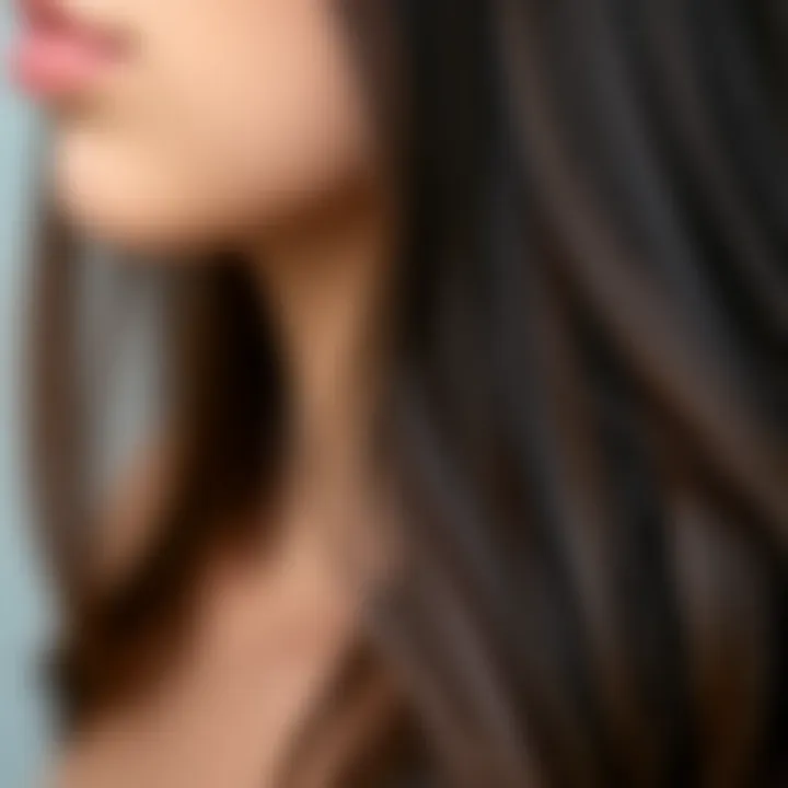 Close-up of smooth, frizz-free hair after treatment