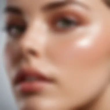 Effective Application Techniques A close-up of skin being nourished, emphasizing the effectiveness of correct product application techniques.