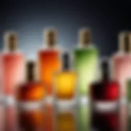 A collection of elegant perfume bottles showcasing various scents