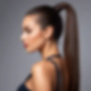 Sleek high ponytail emphasizing volume