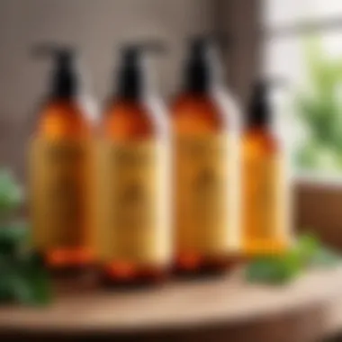 Natural Hair Care Products Natural hair care products displayed for expectant mothers.