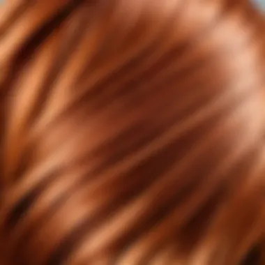 Close-up of healthy copper-toned hair