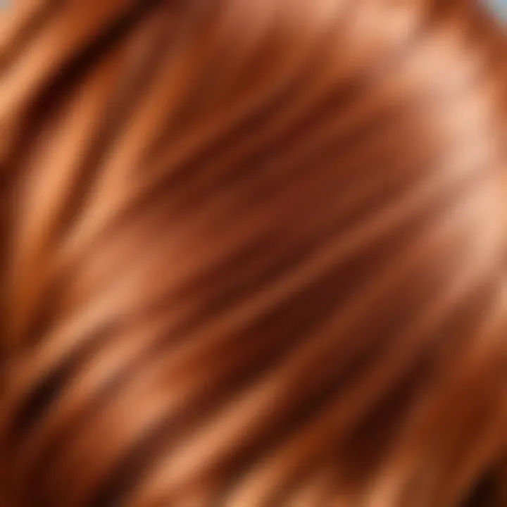 Close-up of healthy copper-toned hair