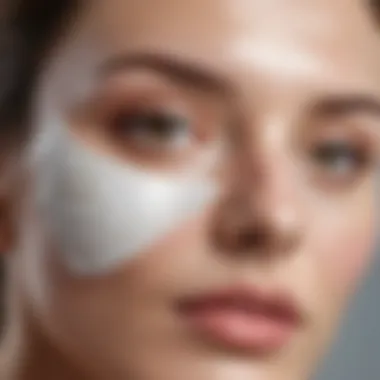 Gentle Application of Hydrating Mask Close-up of a face applying a mask