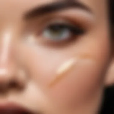 An elegant makeup brush applying foundation on skin