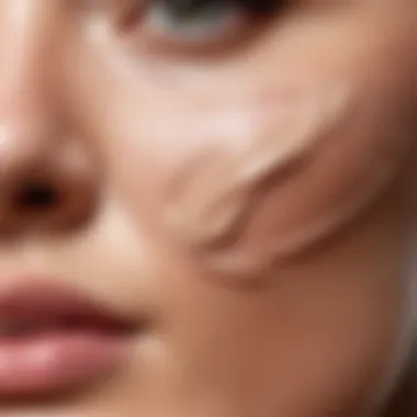 Close-up of BB cream on skin