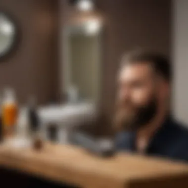 A well-prepared area for beard trimming