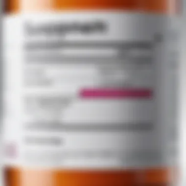 Close-up of supplement dosage instructions on a bottle