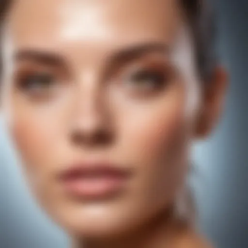 Close-up of illuminated skin showcasing radiance