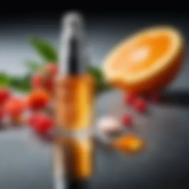 An elegant arrangement of ingredients used in La Roche-Posay C Vitamin Serum.