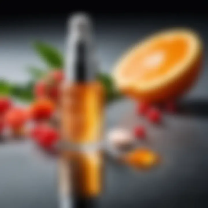 An elegant arrangement of ingredients used in La Roche-Posay C Vitamin Serum.