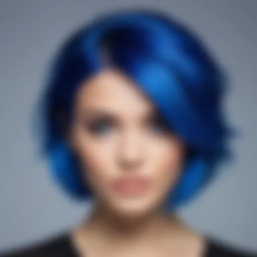 Vibrant blue hair showcasing various shades