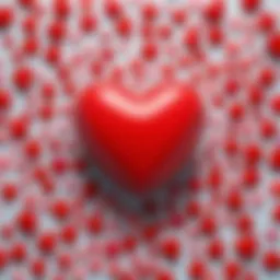 A vibrant display of heart-themed accessories showcasing elegance and creativity.