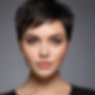 Textured pixie cut suitable for angular face features