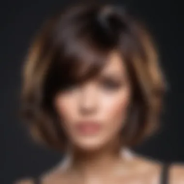 Stylish katlı bob kesim hairstyle highlighting layers and texture