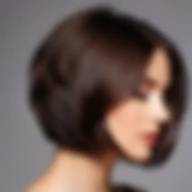 Close-up of hair styling techniques for layered bob