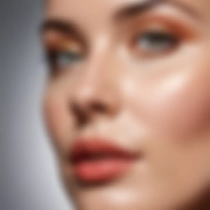 Close-up of a luxurious serum drop being applied on a smooth skin surface.