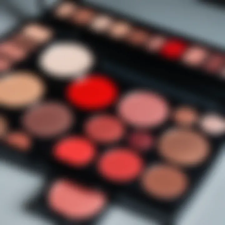 Color palette for eyeshadow matching red lipstick