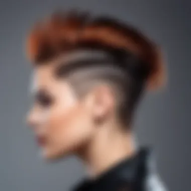 Edgy undercut paired with stylish top