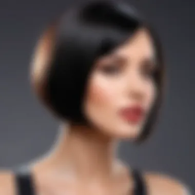 Elegant short bob style with sleek finish