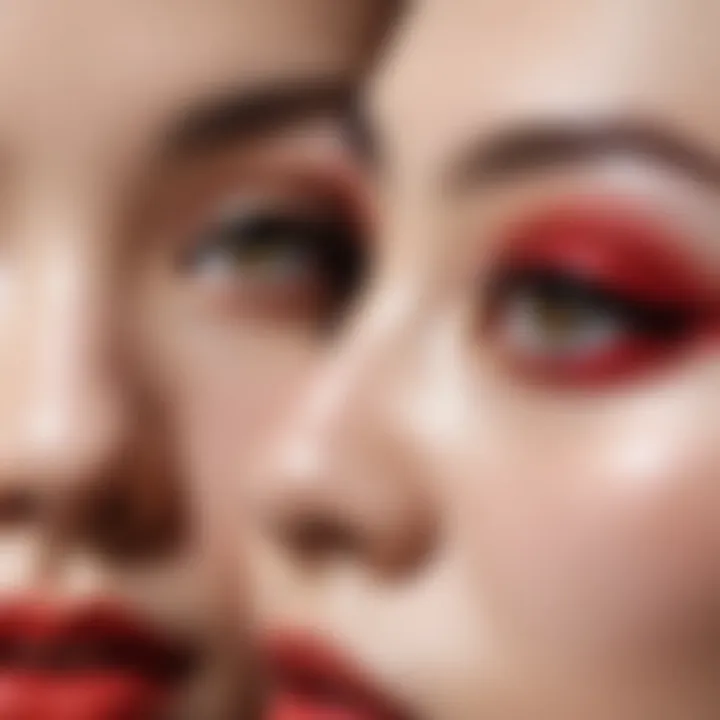 Close-up of innovative Korean makeup techniques highlighting natural beauty.