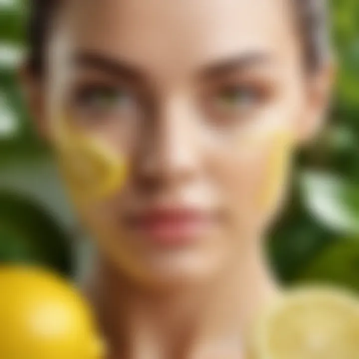 Natural ingredients for skin care with lemon