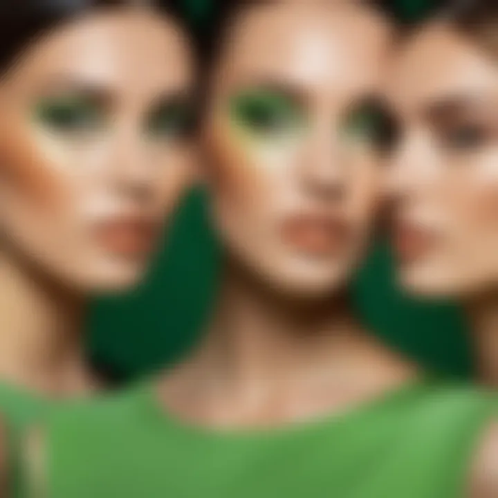 Color palette showcasing shades that complement green dresses