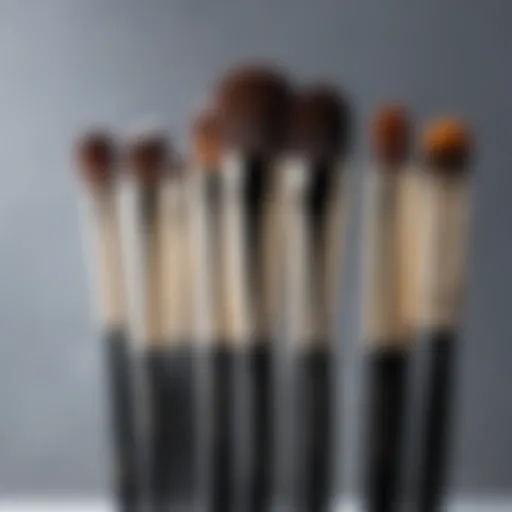 An elegant makeup brush set displayed artistically