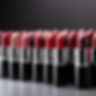 An elegant arrangement of lipsticks in various colors