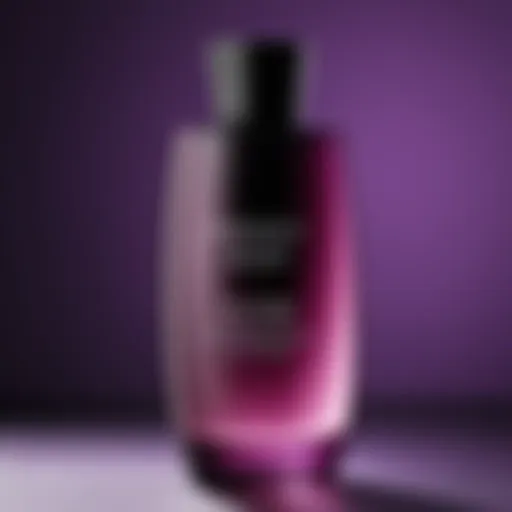 A luxurious bottle of purple shampoo with elegant design