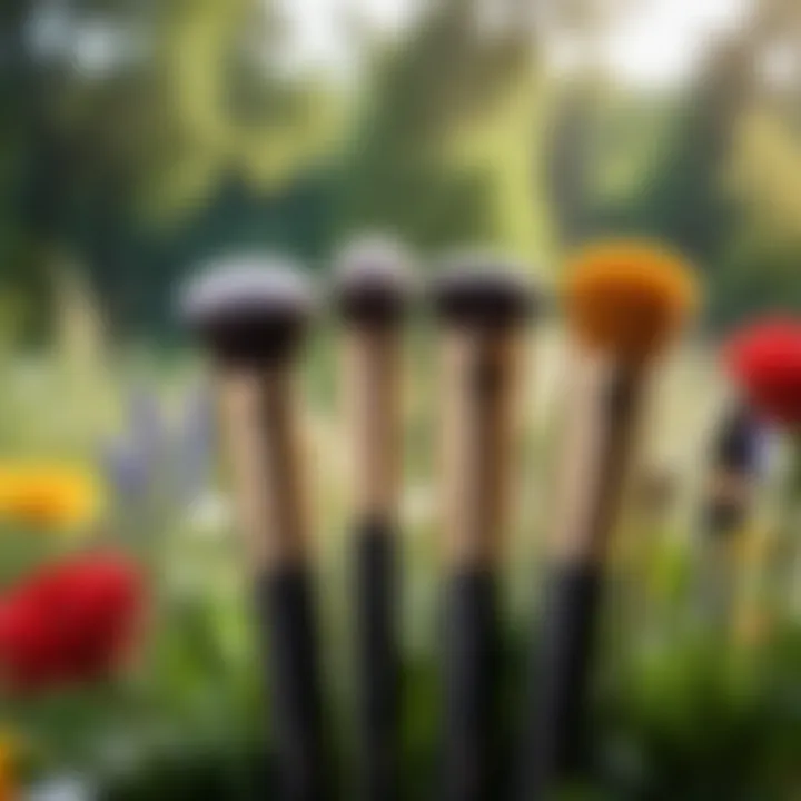 Floral arrangement with natural makeup brushes