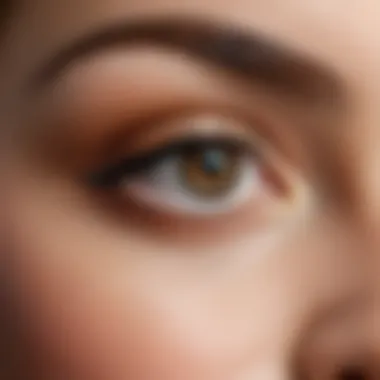 Close-up of an eye with natural makeup applied