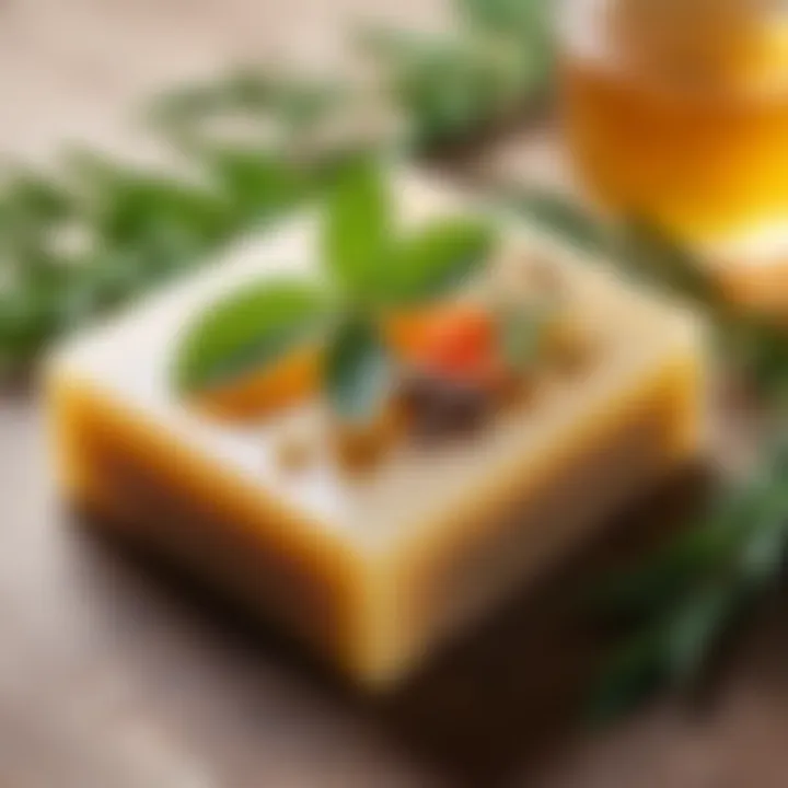 Natural soap bar with herbal ingredients