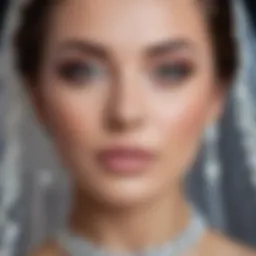 Elegant bridal makeup with soft hues and delicate details