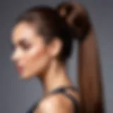 Elegant split ponytail hairstyle showcased on a model