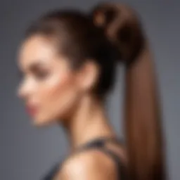 Elegant split ponytail hairstyle showcased on a model