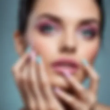 Stylish Pastel Manicure with Color Harmony Close-up of a pastel manicure showcasing color combinations.