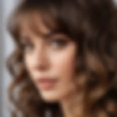 Close-up of curtain bangs styled with natural waves