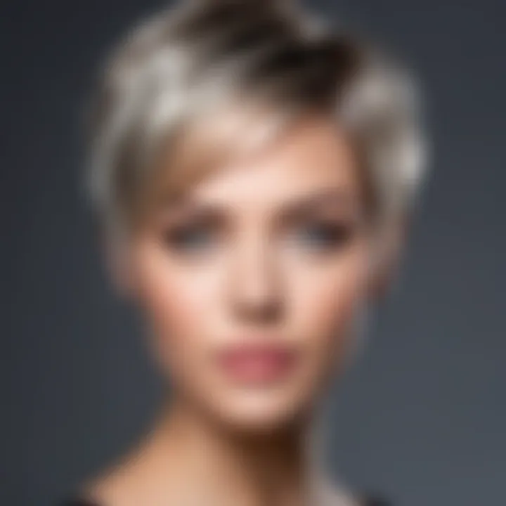 Styling tips showcase for short hair with platinum highlights