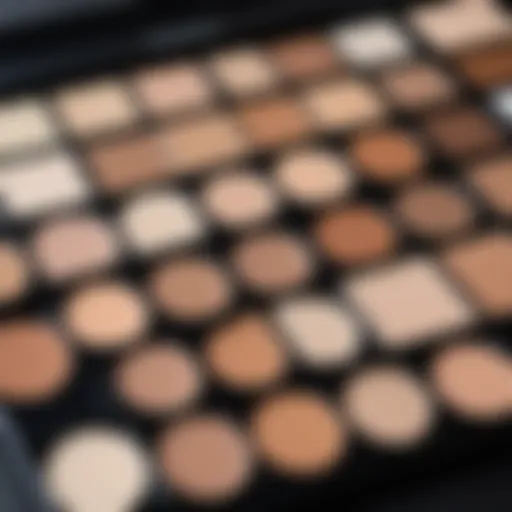 Elegant porcelain foundation swatches on a palette