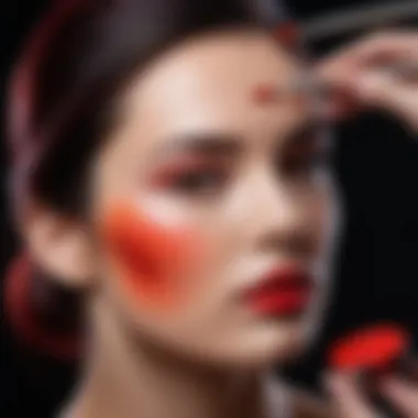 An artist applying red dye with precision, highlighting the importance of technique.