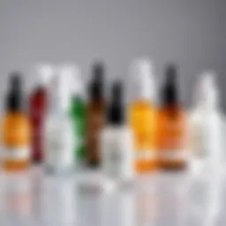 A selection of acne serums with prominent active ingredients highlighted