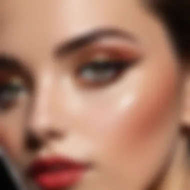 Close-up of refined makeup techniques enhancing beauty