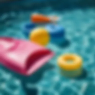 A close-up of swimming gear and sanitary products.